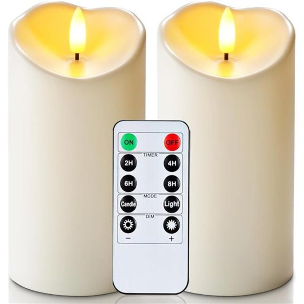6"x3" Outdoor Waterproof Flameless Candles, LED Candles, Battery Operated Candle